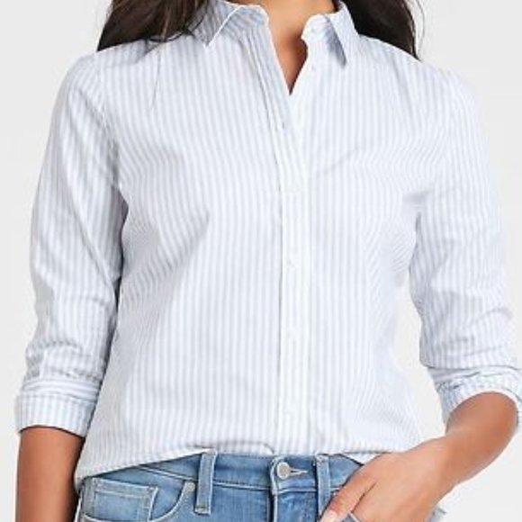 Banana Republic Light Blue Stripe Tailored-Fit Shirt - Picture 1 of 5